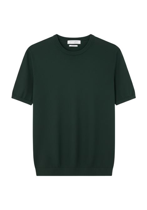 Men's Crepe Cotton Crewneck T-Shirt in Dark Green DANIELE FIESOLI |  | 03070041